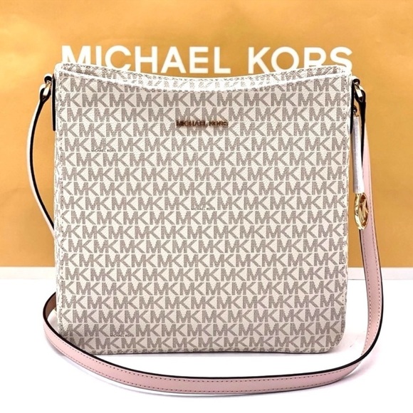 Michael Kors Large Messenger Crossbody Bag Powder Blush Multi - Picture 12 of 13